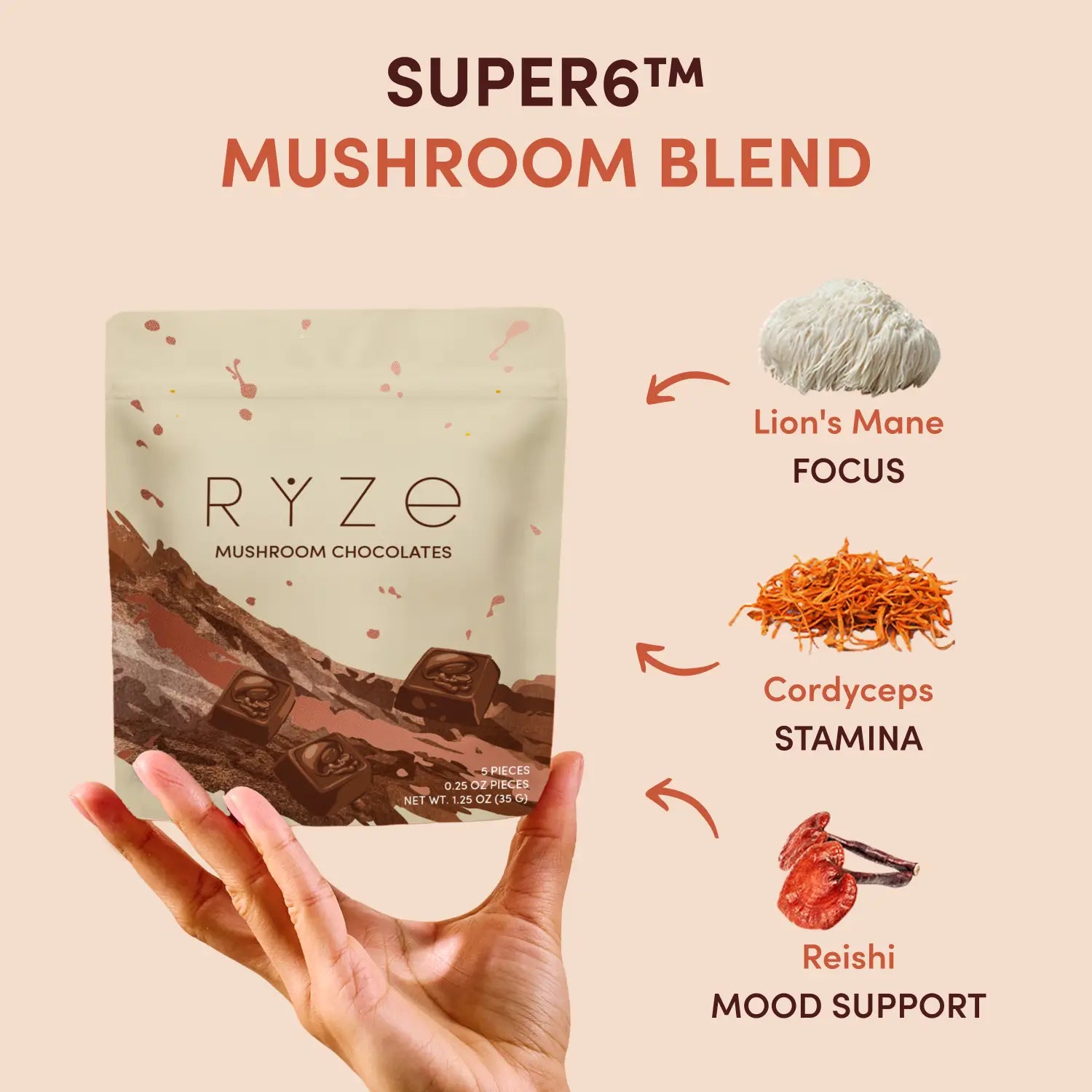 Mushroom Chocolates Rye (15 pieces) - 6R90