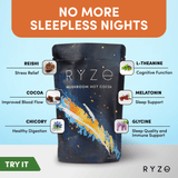 RYZE Hot Cocoa - with 6 Sleep Superfoods to Help Fall Asleep and Stay Asleep - MWBH