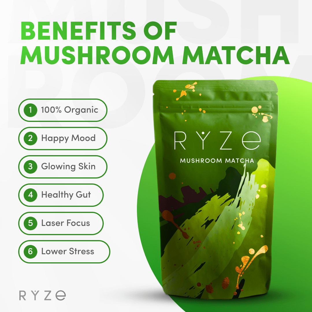 RYZE Organic Mushroom Matcha Starter Kit (60 servings) - MVD7